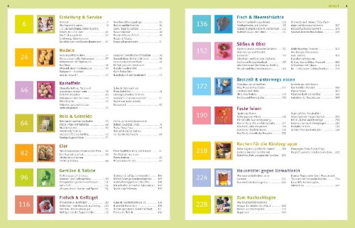 Buchcover und Innenansicht für das Buch: Kochen für die Familie