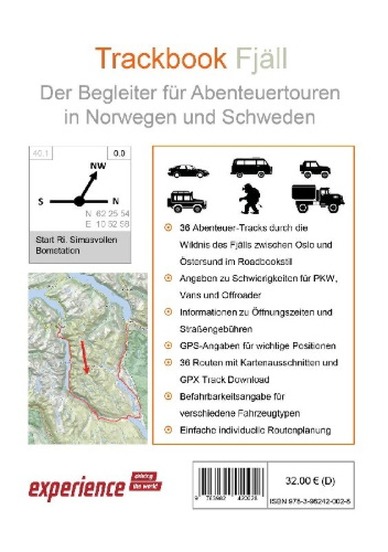 Buchcover und Innenansicht für das Buch: Trackbook Norwegen und Schweden - Fjäll