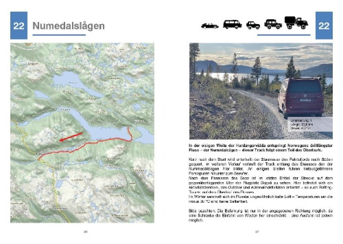 Buchcover und Innenansicht für das Buch: Trackbook Norwegen und Schweden - Fjäll