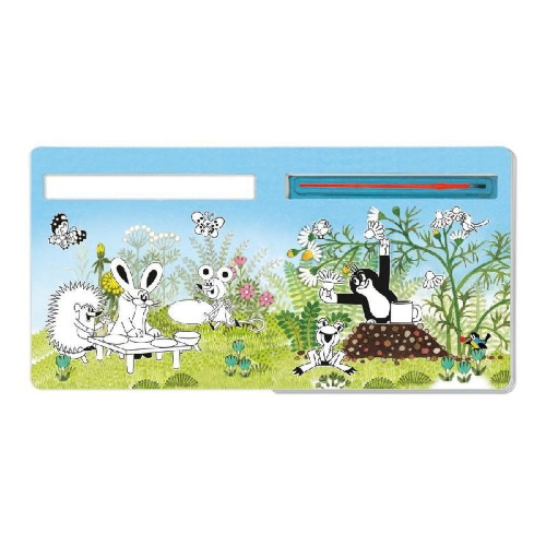 Buchcover und Innenansicht für das Buch: Trötsch Der kleine Maulwurf Malbuch mit Pinsel Mein erstes Zaubermalbuch