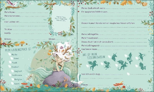 Buchcover und Innenansicht für das Buch: Meine Freunde (Einhorn, Feen & Co.)