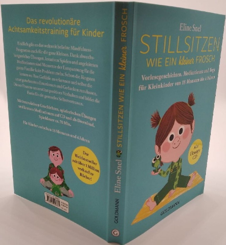 Buchcover und Innenansicht für das Buch: L'éveil de la petite grenouille / The Little Frog Awakes - mindfulness for parents and children 1.5 - 4 years old