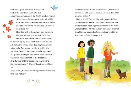 Buchcover und Innenansicht für das Buch: Zauberhufe - Unser magischer Ponyhof - Pony-Turnier mit Hindernissen