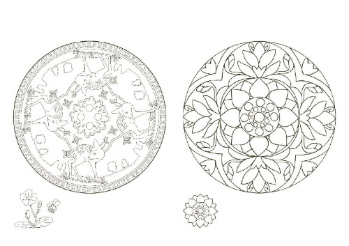 Buchcover und Innenansicht für das Buch: Ich male Mandalas aus. Mandalablock für Kindergarten und Vorschule