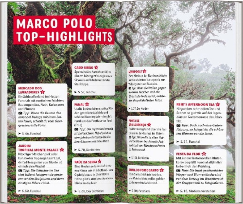 Buchcover und Innenansicht für das Buch: MARCO POLO Reiseführer Madeira, Porto Santo