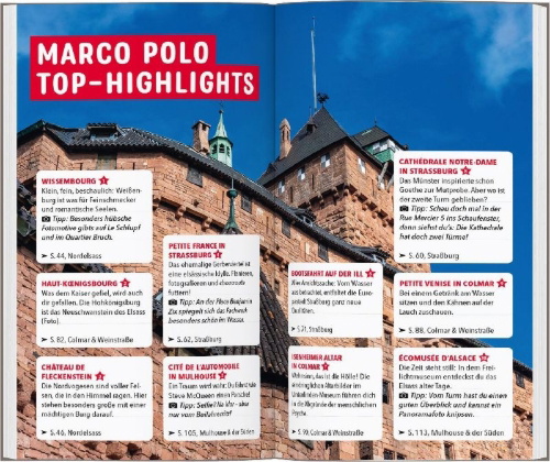 Buchcover und Innenansicht für das Buch: MARCO POLO Reiseführer Elsass