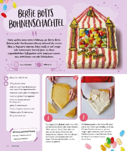 Buchcover und Innenansicht für das Buch: Bake, Create, and Decorate!: An Official Book Inspired by the Films (Harry Potter)