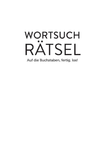 Buchcover und Innenansicht für das Buch: Wortsuchrätsel