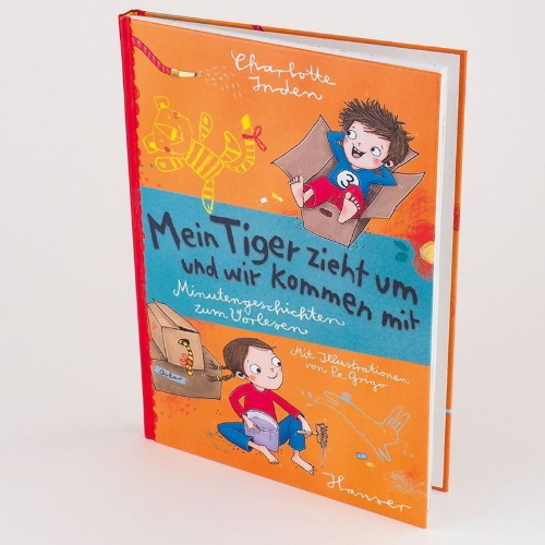 Buchcover und Innenansicht für das Buch: Mein Tiger zieht um - und wir kommen mit