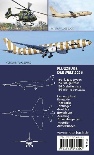 Buchcover und Innenansicht für das Buch: Flugzeuge der Welt 2026