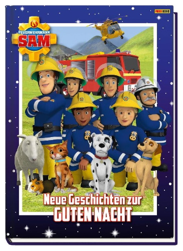 Buchcover und Innenansicht für das Buch: Feuerwehrmann Sam: Neue Geschichten zur Guten Nacht