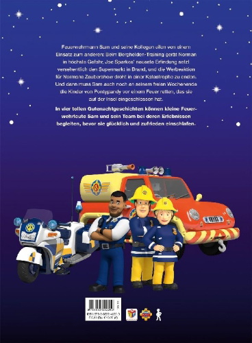Buchcover und Innenansicht für das Buch: Feuerwehrmann Sam: Neue Geschichten zur Guten Nacht
