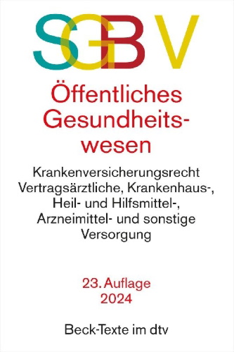Buchcover und Innenansicht für das Buch: SGB V Recht des öffentlichen Gesundheitswesens