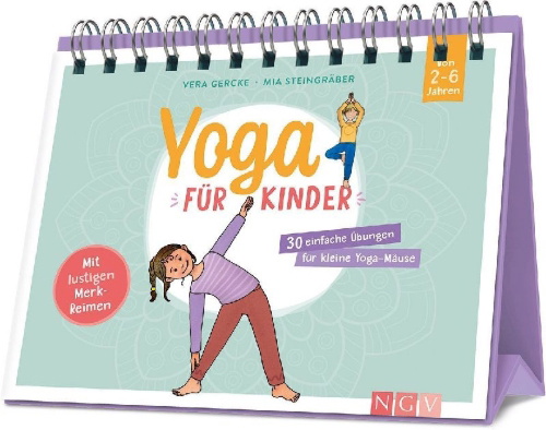 Buchcover und Innenansicht für das Buch: Yoga für Kinder - 30 einfache Übungen für Kinder von 2 bis 6 Jahren