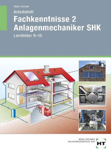 Buchcover und Innenansicht für das Buch: Arbeitsheft Fachkenntnisse 2 Anlagenmechaniker SHK