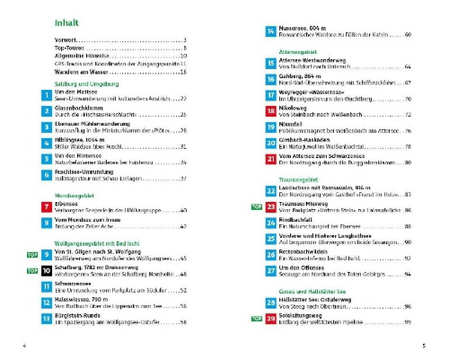 Buchcover und Innenansicht für das Buch: Wandern am Wasser Salzkammergut