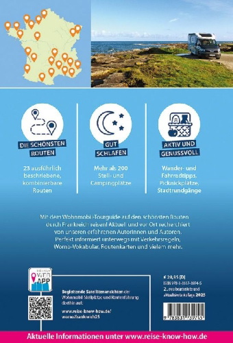 Buchcover und Innenansicht für das Buch: Reise Know-How Wohnmobil-Tourguide Frankreich