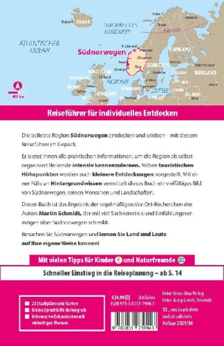 Buchcover und Innenansicht für das Buch: Reise Know-How Reiseführer Südnorwegen