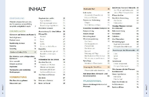 Buchcover und Innenansicht für das Buch: Permakultur auf dem Balkon