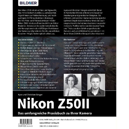 Buchcover und Innenansicht für das Buch: Nikon Z50 II: Das umfangreiche Praxisbuch zu Ihrer Kamera