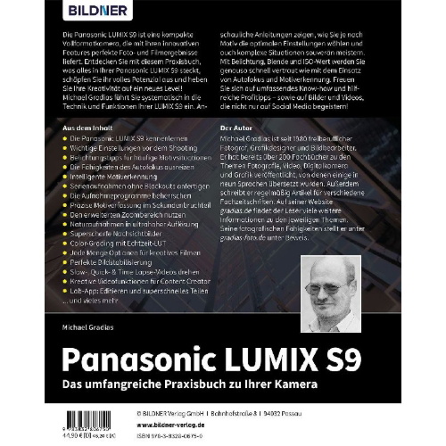 Buchcover und Innenansicht für das Buch: Panasonic LUMIX S9: Das umfangreiche Praxisbuch zu Ihrer Kamera