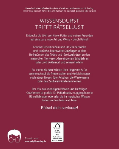 Buchcover und Innenansicht für das Buch: Potterversum I Wissen in Rätseln