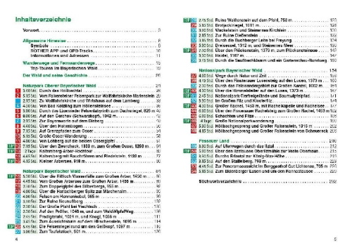 Buchcover und Innenansicht für das Buch: ROTHER Wanderführer Bayerischer Wald. 54 Touren um Cham, Bodenmais, Zwiesel, Freyung und Passau - mit Nationalpark Bayerischer Wald