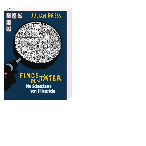 Buchcover und Innenansicht für das Buch: Finde den Täter - Die Schatzkarte von Lilienstein