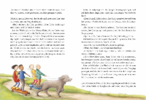 Buchcover und Innenansicht für das Buch: Unsere kleine Insel