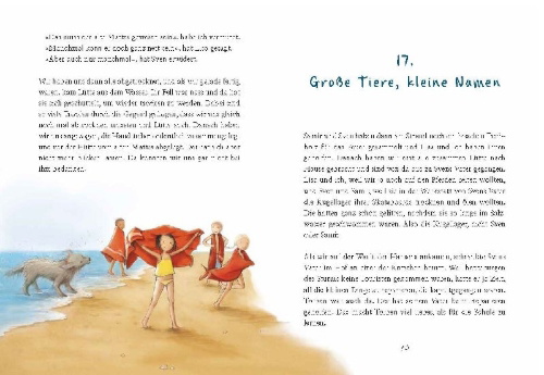 Buchcover und Innenansicht für das Buch: Unsere kleine Insel