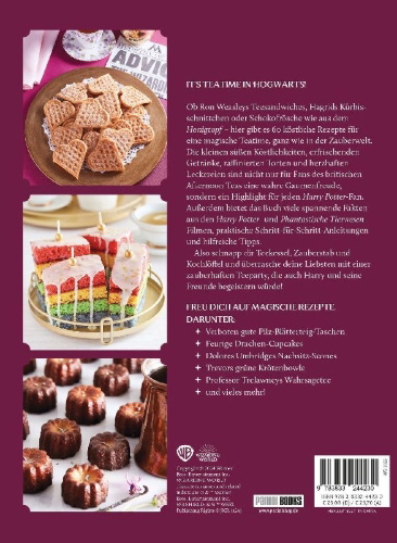 Buchcover und Innenansicht für das Buch: Harry Potter Afternoon Tea Magic: Official Snacks, Sips and Sweets Inspired by the Wizarding World