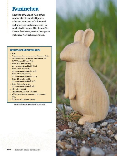 Buchcover und Innenansicht für das Buch: Einfach Tiere schnitzen