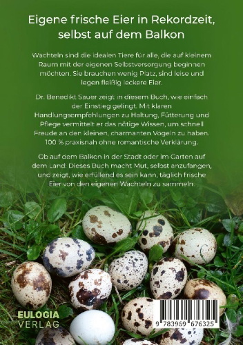 Buchcover und Innenansicht für das Buch: Wachteln halten für Anfänger