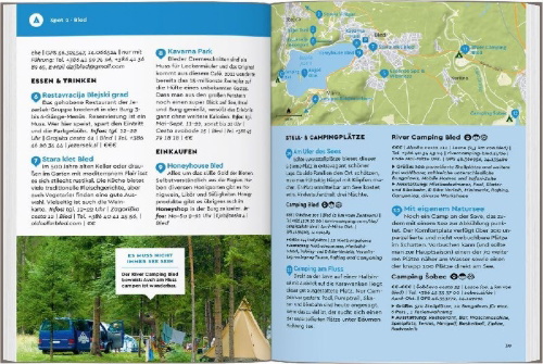 Buchcover und Innenansicht für das Buch: MARCO POLO Camper Guide Slowenien