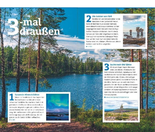 Buchcover und Innenansicht für das Buch: ADAC Reiseführer plus Schweden