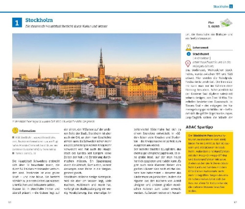 Buchcover und Innenansicht für das Buch: ADAC Reiseführer plus Schweden