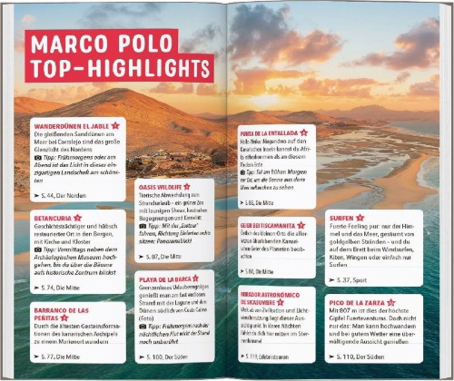 Buchcover und Innenansicht für das Buch: MARCO POLO Reiseführer Fuerteventura