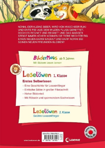 Buchcover und Innenansicht für das Buch: Leselöwen 1. Klasse - Tierfreunde halten zusammen!