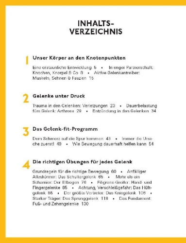Buchcover und Innenansicht für das Buch: Fitte und starke Gelenke