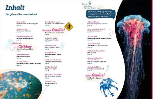 Buchcover und Innenansicht für das Buch: WAS IST WAS Quallen. Alles nur Glibber?!