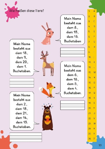 Buchcover und Innenansicht für das Buch: Klett Mein Rätselblock ab 6 Jahren Band 1