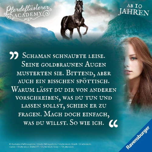 Buchcover und Innenansicht für das Buch: Pferdeflüsterer-Academy, Band 2: Ein geheimes Versprechen