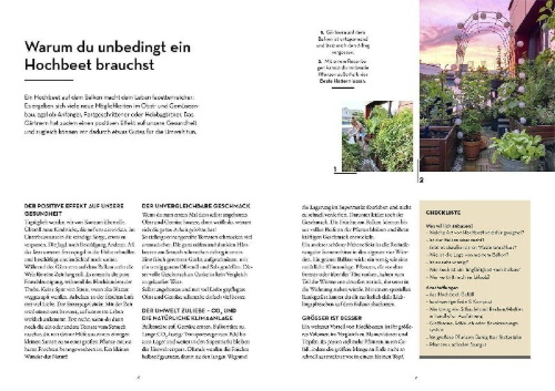 Buchcover und Innenansicht für das Buch: Mein Balkon-Hochbeet