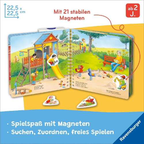 Buchcover und Innenansicht für das Buch: Mein großes Magnetbuch - Wer macht was?