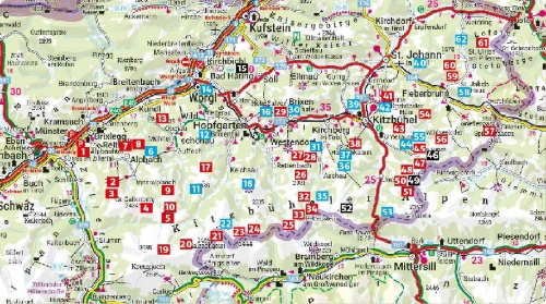 Buchcover und Innenansicht für das Buch: ROTHER Wanderführer Kitzbüheler Alpen. 62 Touren um Alpbach, in der Wildschönau, im Brixental, bei St. Johann und im Pillerseetal