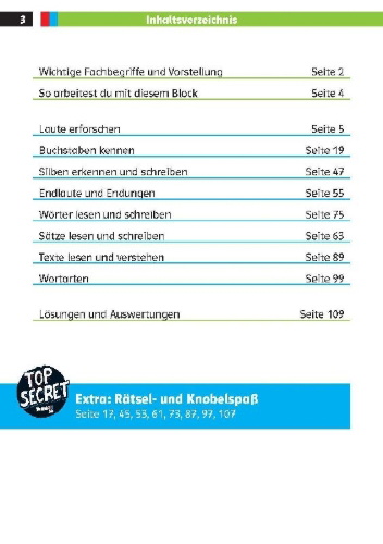 Buchcover und Innenansicht für das Buch: Die drei ??? Kids: Mein Deutschblock 1. Klasse