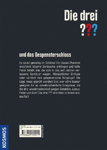 Buchcover und Innenansicht für das Buch: Die drei ??? und das Gespensterschloss