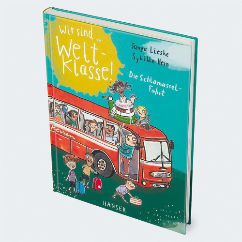 Buchcover und Innenansicht für das Buch: Wir sind (die) Weltklasse - Die Schlamassel-Fahrt