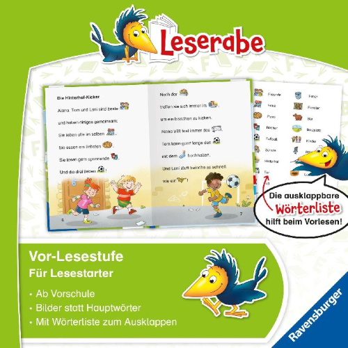 Buchcover und Innenansicht für das Buch: Leserabe Vor-Lesestufe - Fußballgeschichten
