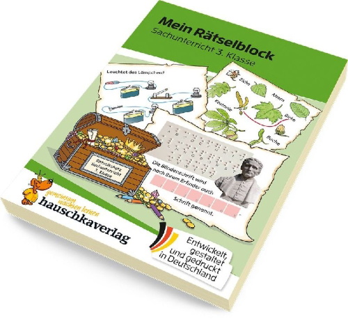 Buchcover und Innenansicht für das Buch: Mein Rätselblock Sachunterricht 3. Klasse